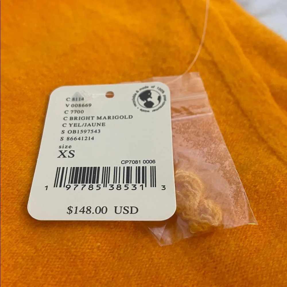 NWT Free People‎ Luna Pullover in Bright Marigold Size XS
